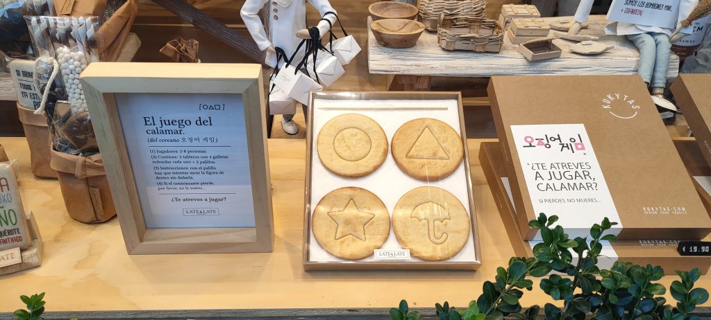 Dalgona honeycomb candy with stamped shapes, made famous by Squid Game