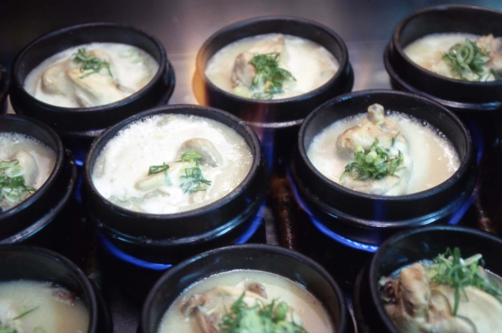 Samgyetang, ginseng chicken soup, served at halal-certified Korean restaurants near Seoul Central Mosque