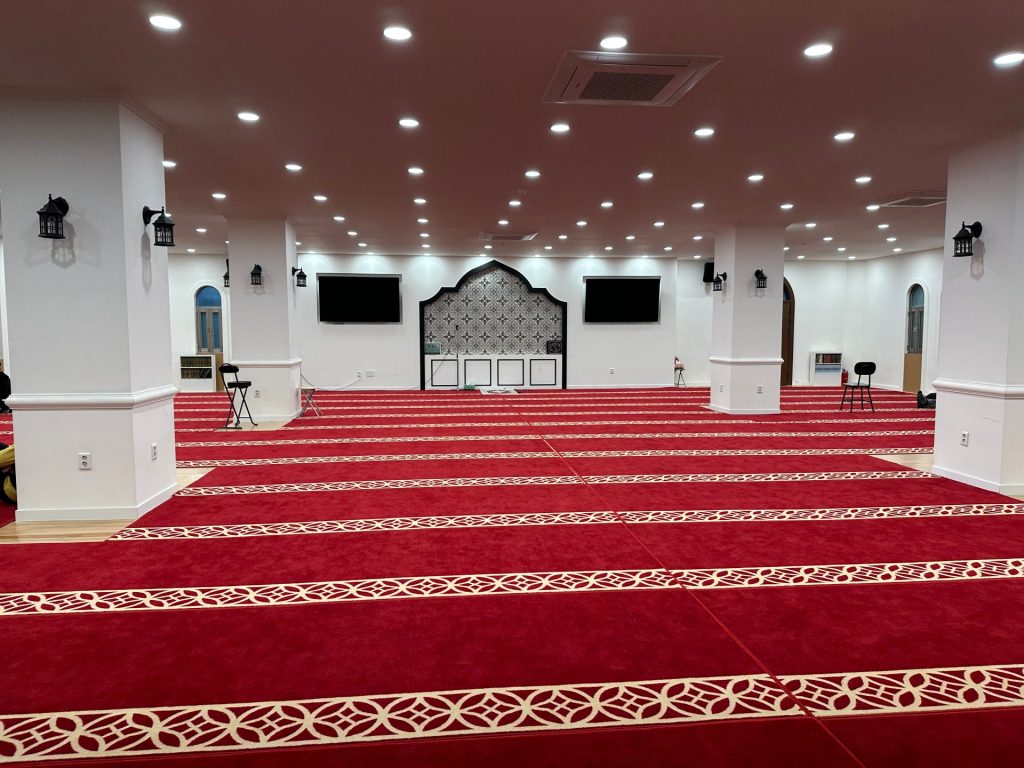 Prayer hall of Seoul Central Mosque in Itaewon, the area with Seoul’s halal marts